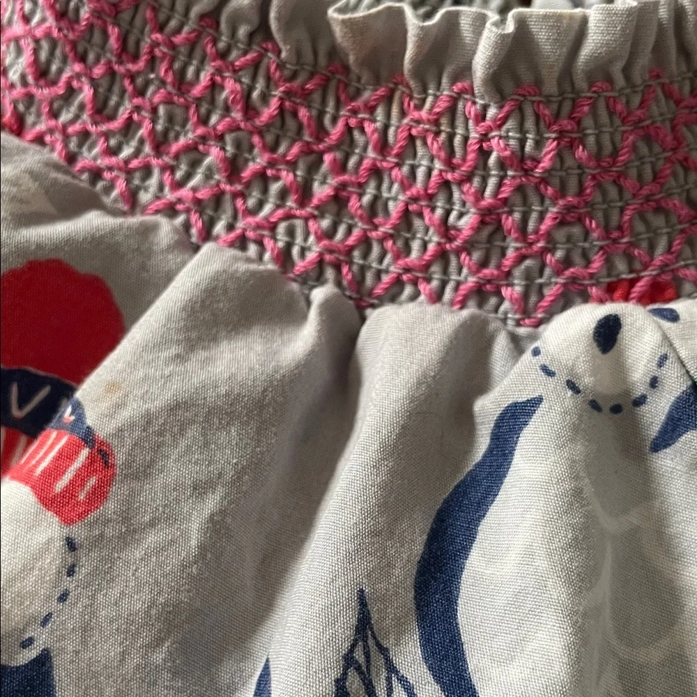 Boden Owl Print Dress - Gray, Pink, Blue